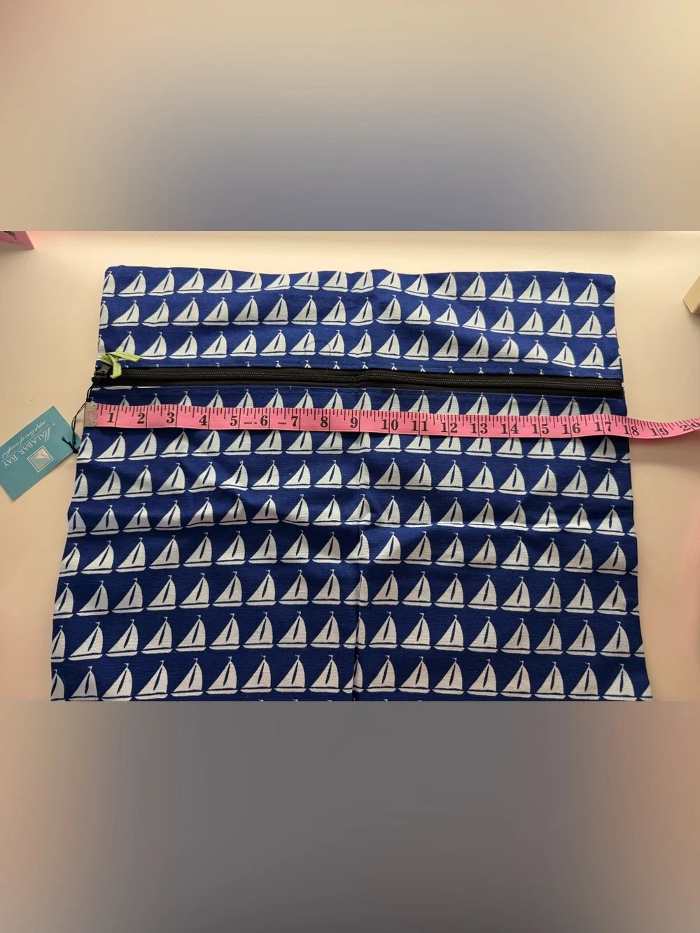 Malabar Bay Blue Sailboat Print Wet Bag